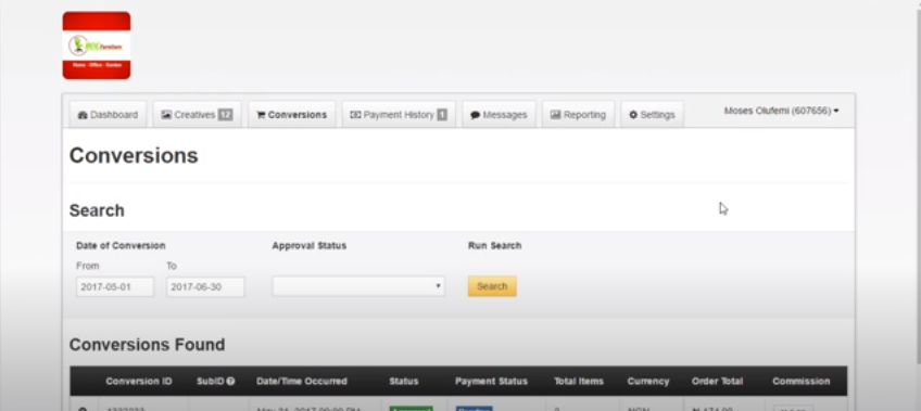 HOG on how to check your conversions on affiliates panel module