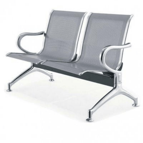 2 - Seater Reception Metal Bench - Grey @HOG - Home Office Garden Online Marketplace