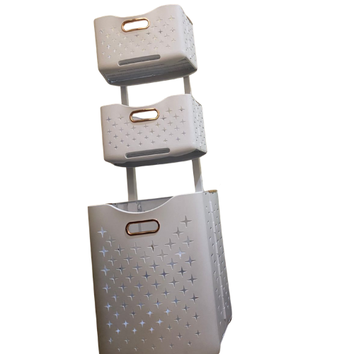 3-Tier Plastic Storage Basket Organizer with Handles @HOG - Home, Office, Garden, Online Marketplace