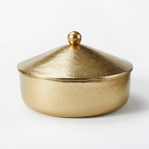 Threshold Short Brass Canister Designed With Studio Mcgee. Home Office Garden | HOG-HomeOfficeGarden | online marketplace