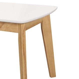 Walker Edison Retro Modern End Table, Set of 2 - White/natural