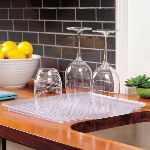 Polder - 4 Piece Dish Rack Set with Slide Out Drying Tray