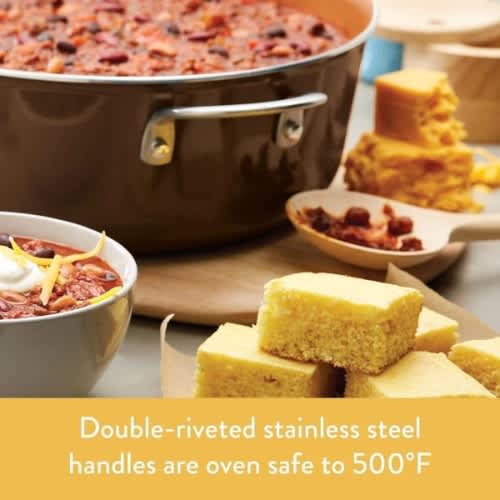 Ayesha Curry Home Collection - Porcelain Enamel Nonstick Cookware Set - Brown Sugar - 12piece