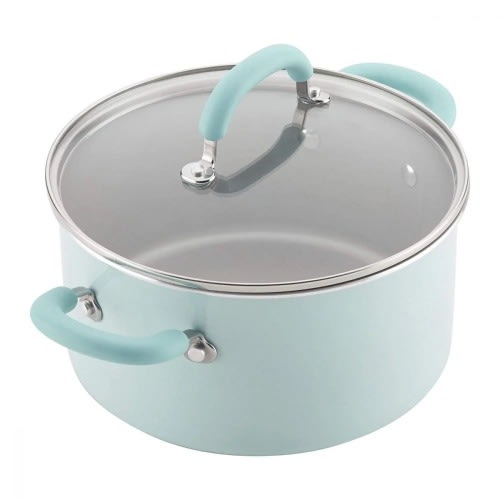 Rachael Ray Enameled Cookware Set - Light Blue Shimmer - 13-Piece