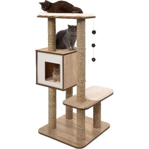 Vesper Cat Tree - Scratching Post with Condo - Walnut Furniture