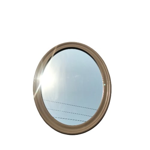 Ceramic Framed Oval Bevelled Wall Mirror