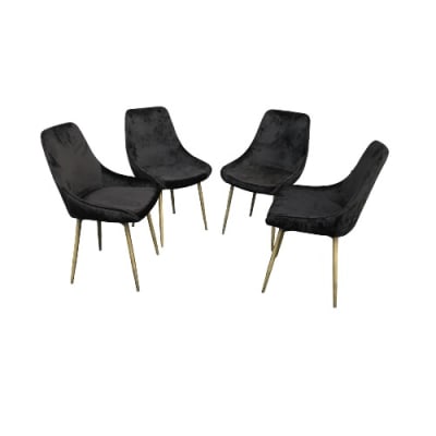 Lex 4pc Dining Chair - Taupe Sustainable Velvet & Brass. Home Office Garden | HOG-HomeOfficeGarden | online marketplace