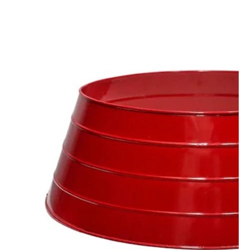 Red Metal Christmas Tree Skirt - 35 Inches (88.9 Cm)