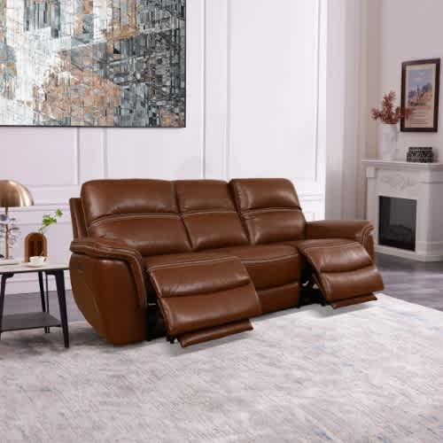 Oliver Leather 5 Seater Power Reclining Sofa with Power Headrests