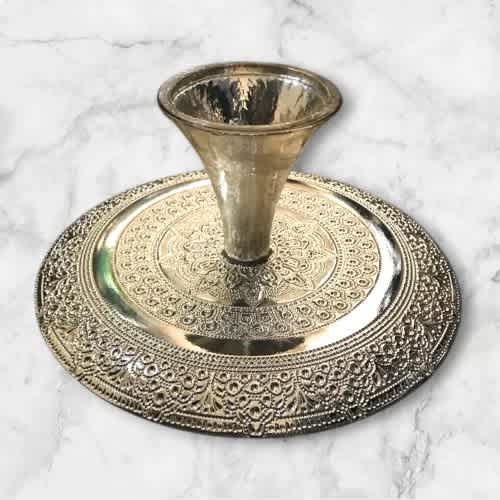 Murano Decorative Crystal Glass Platter with Stand