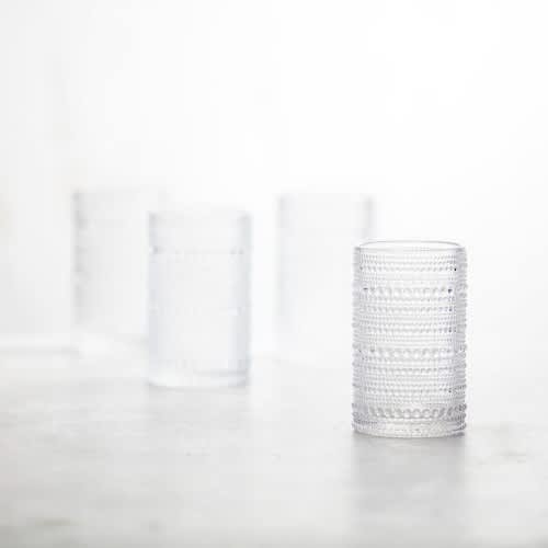 Jupiter Clear Ice Vintage Drinking Glasses Set of 6 - 13oz