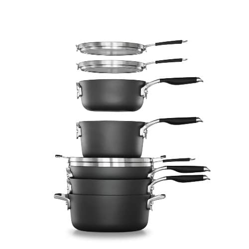 Calphalon Space-Saving Aquashield Nonstick 14-piece Cookware Set