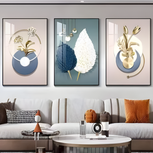 3pcs Crystal Acrylic Wall Frame Set 40 x 60 cm @HOG - Home, Office, Garden, Online Marketplace