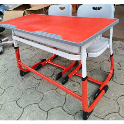 Adjustable Height Double Desk and Chair Classroom Furniture Set @HOG - Home Office Garden Online Marketplace