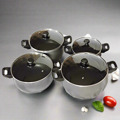 Prima Aluminium Non-Stick Sauce Pot Set with Stone Vein - 4 Pieces. Home Office Garden | HOG-HomeOfficeGarden | online marketplace