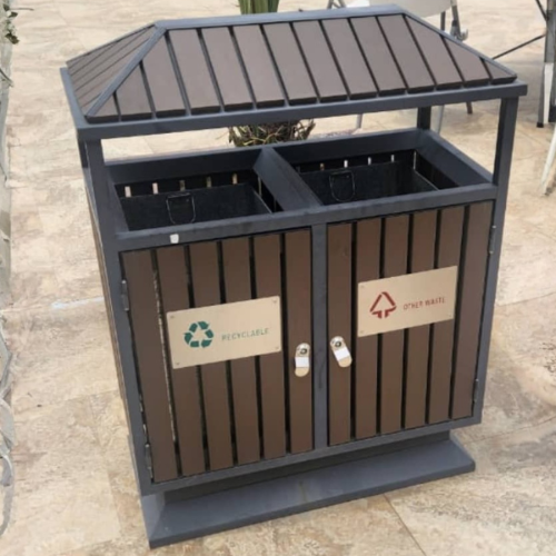 Anti-Rust Outdoor Dual-Compartment Waste Bin @HOG - Home, Office, Garden, Online Marketplace
