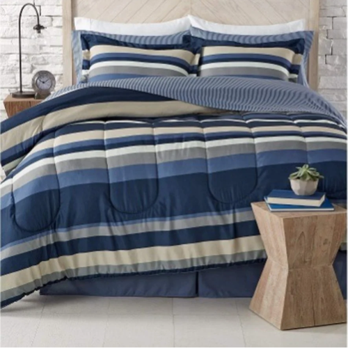 Austin 8-Piece King Reversible Bedding Comforter Set - 100% Polyester - Blue 02 @HOG - Home, Office, Garden, Online Marketplace
