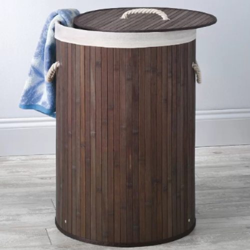 Bamboo Round Laundry Bin with Lid @HOG - Home Office Garden Online Marketplace