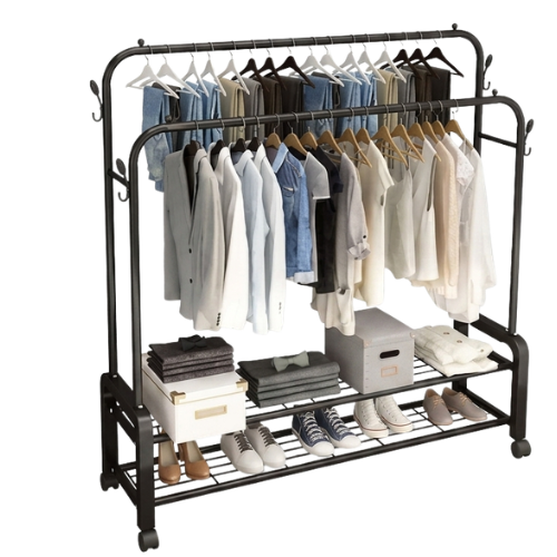 Double Pole Quality Heavy Duty Clothes Rack Metal Hanger @HOG - Home, Office, Garden, Online Marketplace