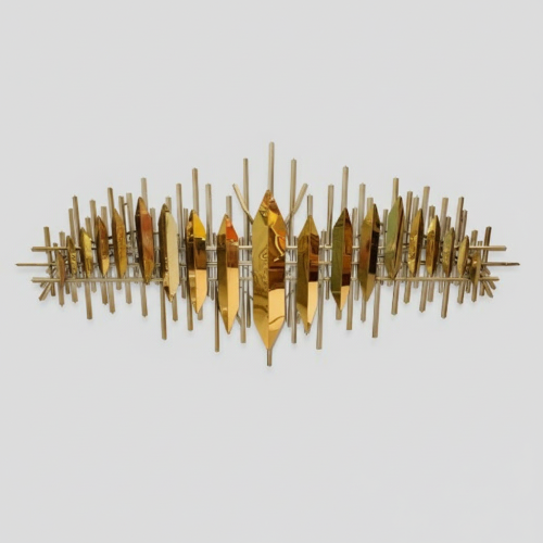 Golden Geometric Leaf Wall Art @HOG - Home, Office, Online Marketplace