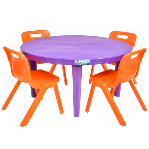 Knockout Kiddies Plastic Table + 4 Strong-S Chairs Set @HOG - Home, Office, Garden, Online Marketplace