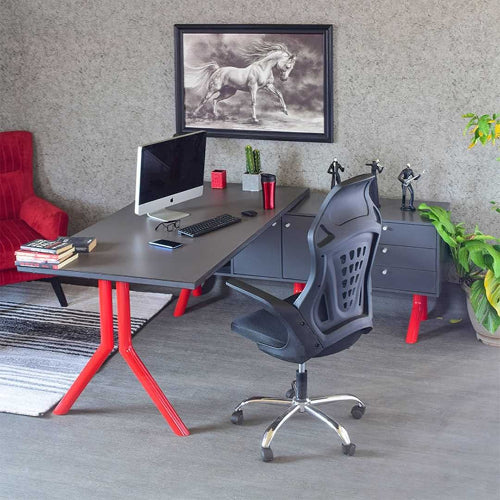 L-Shape Office Desk with Extension - 1.6M @HOG - Home Office Garden Online Marketplace