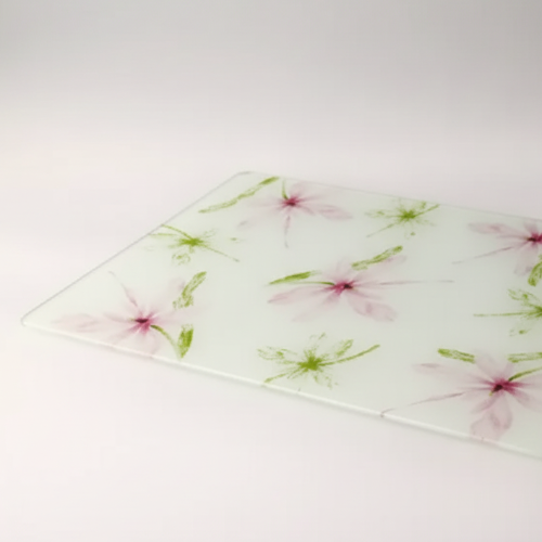 Linsan 12x18" Treasures Flower Glass Cutting Board @HOG - Home Office Garden Online Marketplace