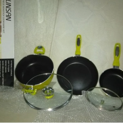 Linsan 5 Piece Aluminum Non-stick Cookware Set - Lemon * @HOG - Home, Office, Garden, Online Marketplace