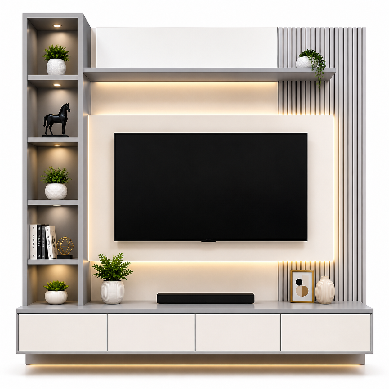 Minimalist modern TV unit design