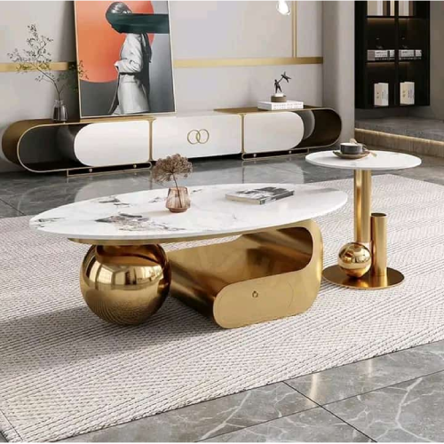 2-Piece Luxury Marble-Inspired Center & Side Table Set. Home Office Garden | HOG-HomeOfficeGarden | online marketplace