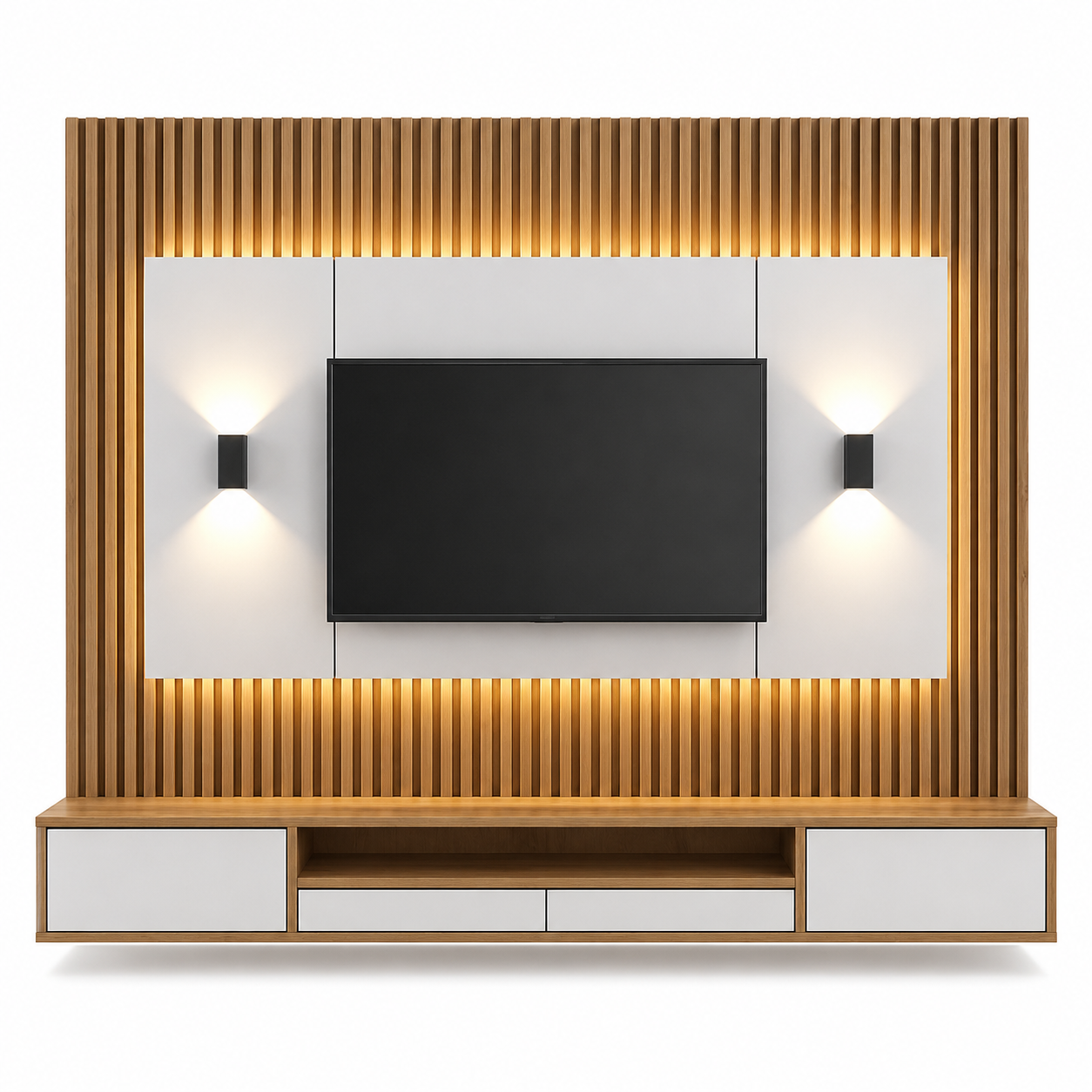 Modern TV wall with sleek cabinetry
