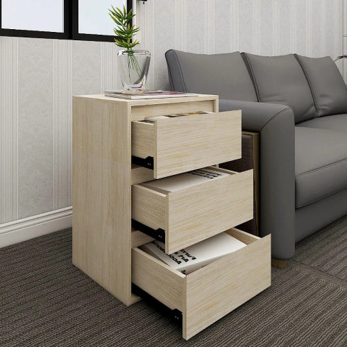 Naomi 3-Drawer Side Table – Light Oak @HOG - Home, Office, Garden, Online Marketplace