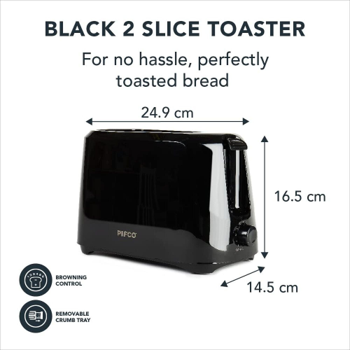 Pifco Black 2 Slice Toaster @HOG - Home Office Garden Online Marketplace