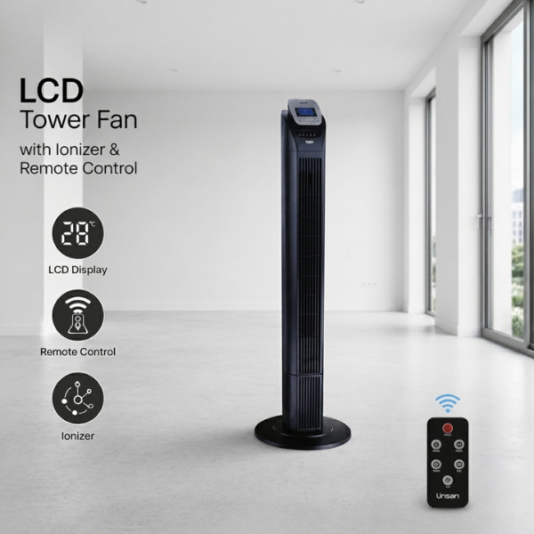 Linsan LCD Tower Fan with Ionizer & Remote Control