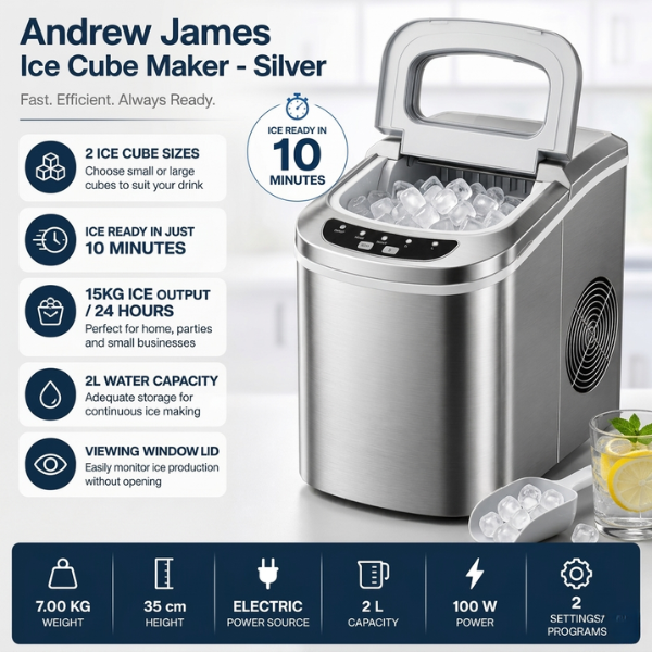 Andrew James Ice Cube Maker - Silver