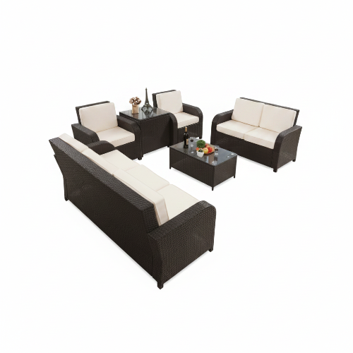 Rattan Garden Lounger 7 Seater