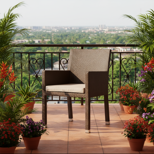 Rehau Rattan Brown Single Chair