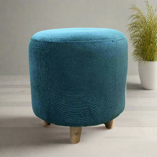 Round Pouf with Wooden Legs @HOG - Home Office Garden Online Marketplace