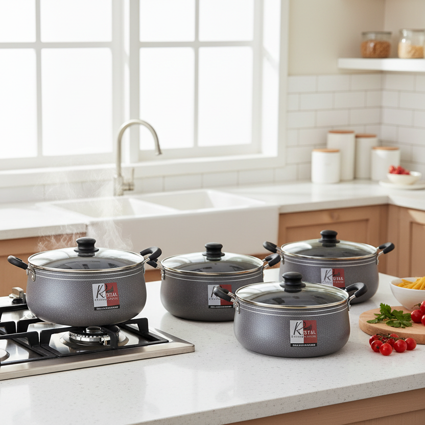 Royal Kitchen Ware Aluminium Cookware Set - 5 Pieces