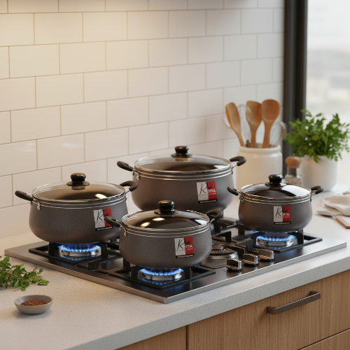 Royal Kitchen Ware Aluminium Cookware Set - 5 Pieces