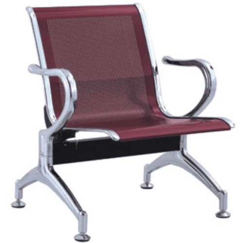 Single Metal Reception Chair - Burgundy @HOG - Home Office Garden Online Marketplace