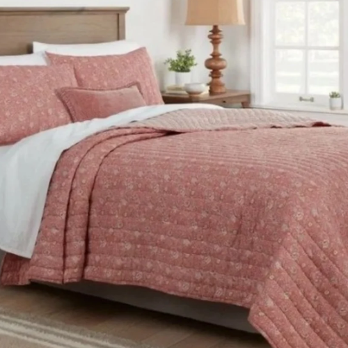 Threshold Reversible Printed Voile Paisley Quilt Rose, King - 104" X 92" @HOG - Home, Office, Garden, Online Marketplace