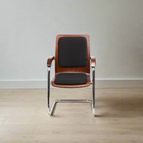 Wood with Leather Padded Visitor Chair @HOG - Home Office Garden Online Marketplace