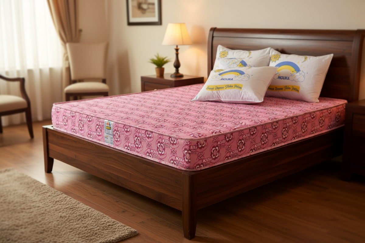 Super Flora - 758416 Mouka Mattress with 3 Pillows - L 6ft x W 7ft x H 16"(Lagos Only)