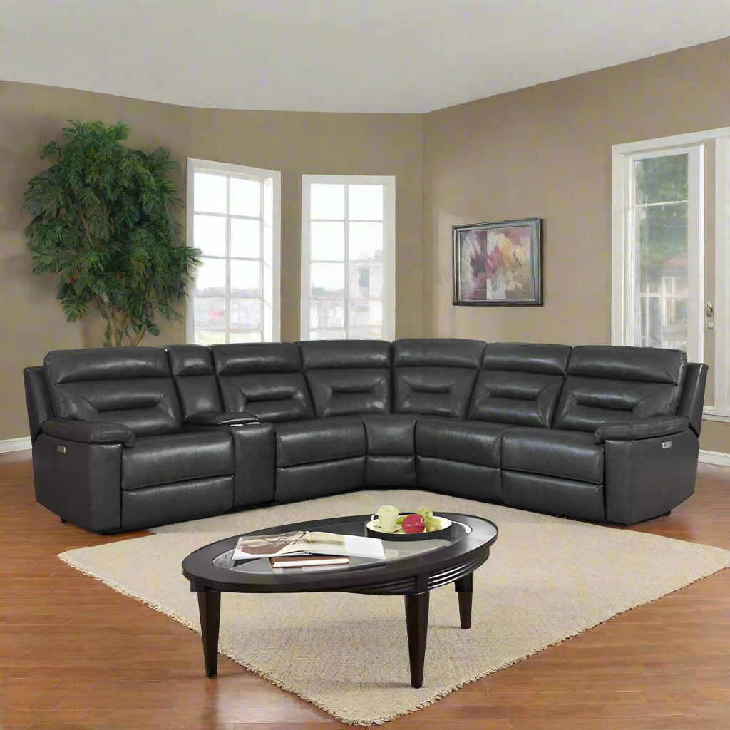 Corry 6-piece Leather Power Reclining Sectional Sofa