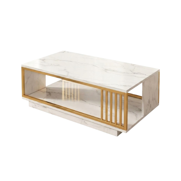 Marble Centre Table – White And Gold