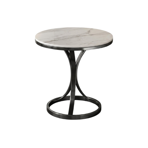 Round Marble Mini Table – Black