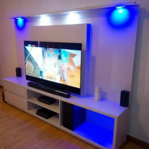 Standing Floating Entertainment Center For Tv - 70" - White