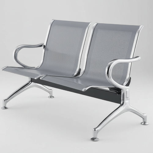 2 - Seater Reception Metal Bench - Grey @HOG - Home Office Garden Online Marketplace