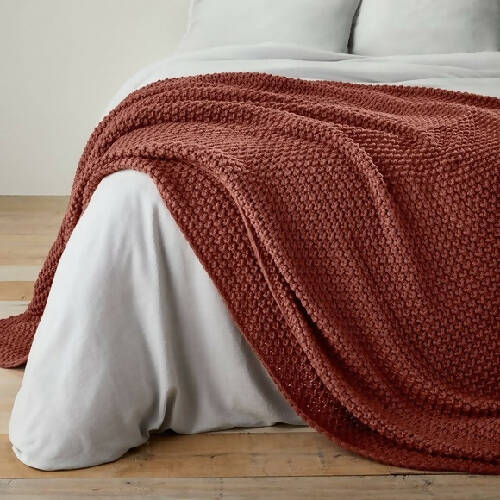 Casaluna Knit Blanket ''Dark Clay'' - Full Queen @HOG - Home Office Garden Online Marketplace